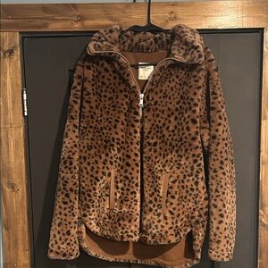 Abercrombie & Fitch Brown Leopard Teddy Jacket